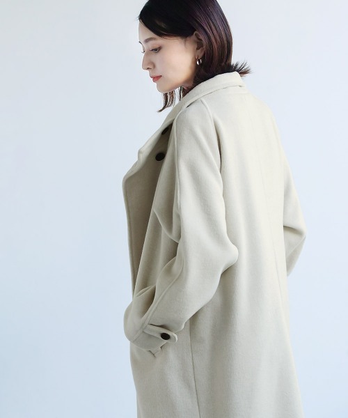 Emilyan(エミリアン)の「【Emiliyan】エアカルストレッチ・スタンドカラーロングコート(その他アウター・レディース・チャコールグレー/ブルー/アイボリー・M)」の7枚目の写真