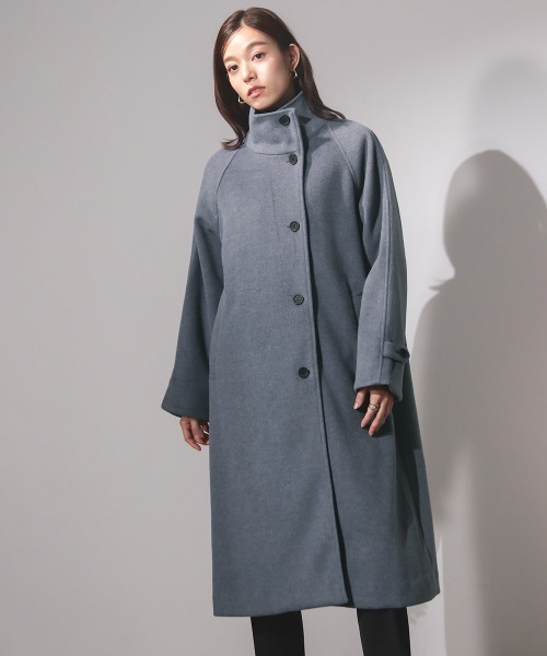 Emilyan(エミリアン)の「【Emiliyan】エアカルストレッチ・スタンドカラーロングコート(その他アウター・レディース・チャコールグレー/ブルー/アイボリー・M)」の15枚目の写真
