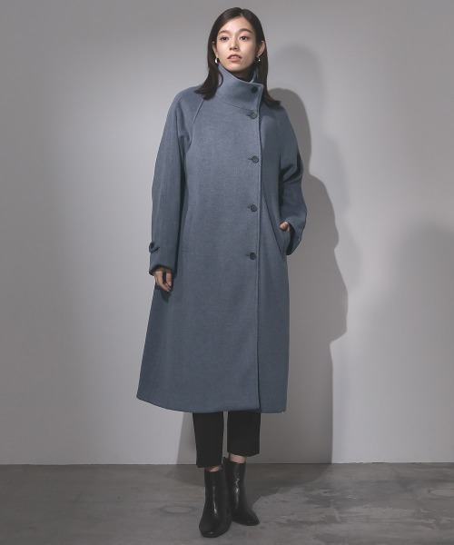Emilyan(エミリアン)の「【Emiliyan】エアカルストレッチ・スタンドカラーロングコート(その他アウター・レディース・チャコールグレー/ブルー/アイボリー・M)」の16枚目の写真