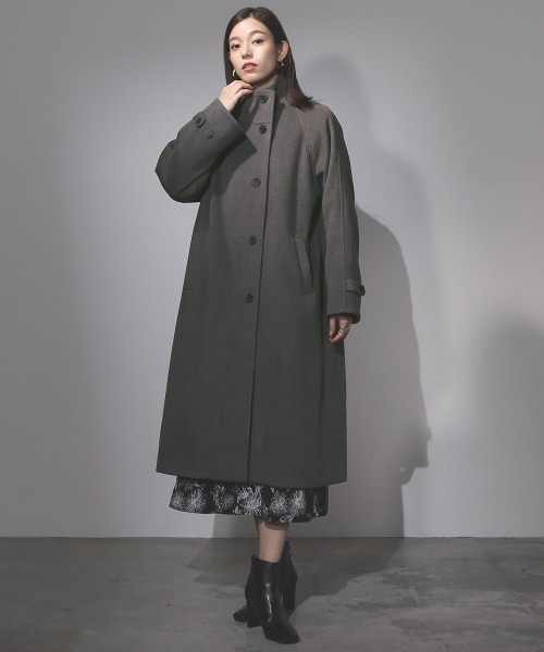 Emilyan(エミリアン)の「【Emiliyan】エアカルストレッチ・スタンドカラーロングコート(その他アウター・レディース・チャコールグレー/ブルー/アイボリー・M)」の18枚目の写真