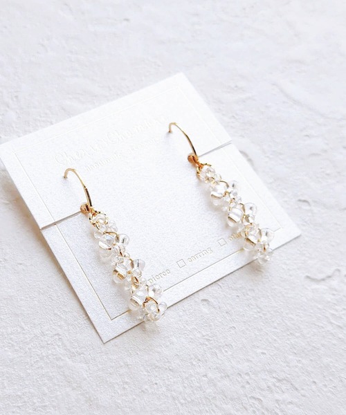 tone(トーン)の「【Cherie+Chambre】Farfalle Beads Pierce(ピアス(両耳用)・レディース・グリーン/クリア・FREE)」の4枚目の写真