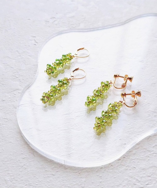 tone(トーン)の「【Cherie+Chambre】Farfalle Beads Pierce(ピアス(両耳用)・レディース・グリーン/クリア・FREE)」の9枚目の写真