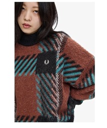 FRED PERRY Tartan Knit Wear チェック ニット ☆関税込☆FRED PERRY☆グリッチ タータンチェック ニット☆ (FRED