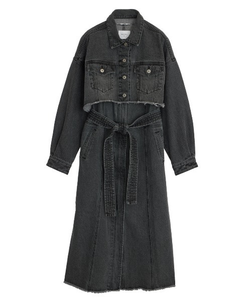 Ameri（アメリ）の「MANY WAY VERSATILE DENIM COAT（デニムジャケット・レディース・インディゴブルー/ブラック・SMALL/MEDIUM）」の12枚目の写真