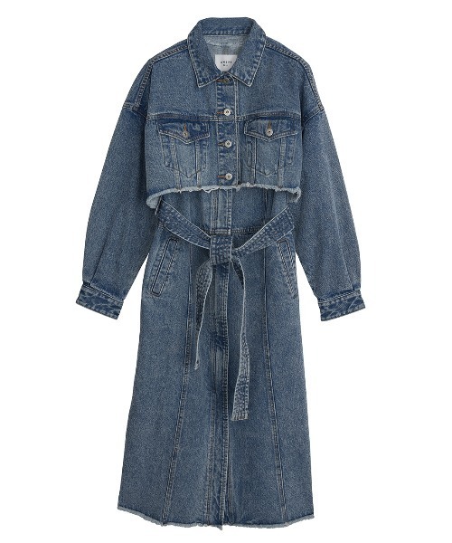 Ameri（アメリ）の「MANY WAY VERSATILE DENIM COAT（デニムジャケット・レディース・インディゴブルー/ブラック・SMALL/MEDIUM）」の13枚目の写真