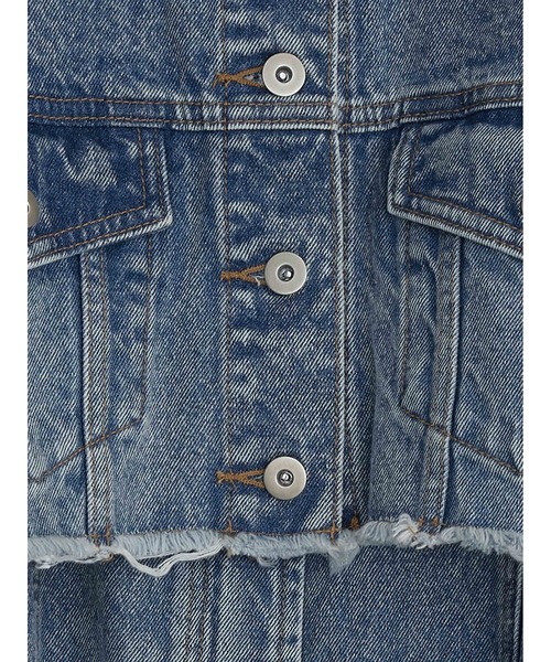 Ameri（アメリ）の「MANY WAY VERSATILE DENIM COAT（デニムジャケット・レディース・インディゴブルー/ブラック・SMALL/MEDIUM）」の15枚目の写真