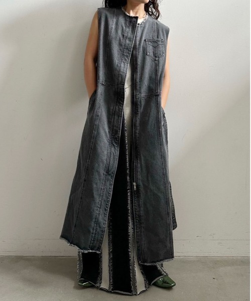 Ameri（アメリ）の「MANY WAY VERSATILE DENIM COAT（デニムジャケット・レディース・インディゴブルー/ブラック・SMALL/MEDIUM）」の10枚目の写真