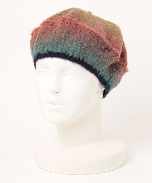 CUBE SUGAR（キューブシュガー）の「CUBE SUGAR/キューブシュガー　モコモコかすりKnitベレー帽（ハンチング/ベレー帽・レディース・グリーン/その他1・FREE）」の2枚目の写真