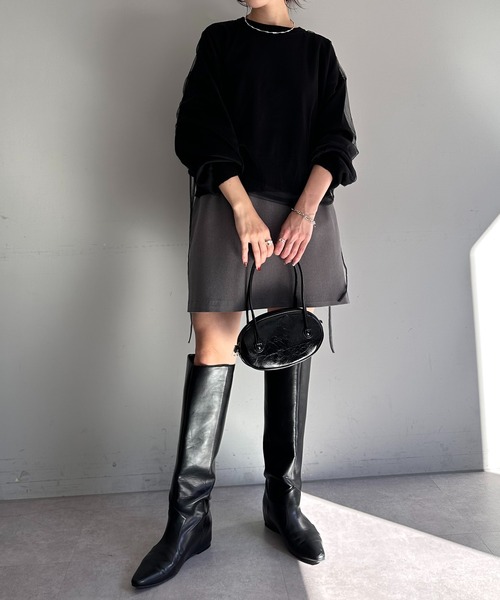 PAPILLONNER(パピヨネ)の「オーバルミニボストン(ハンドバッグ・レディース・ダークブラウン/ブラック・FREE)」の4枚目の写真