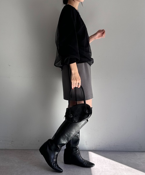 PAPILLONNER(パピヨネ)の「オーバルミニボストン(ハンドバッグ・レディース・ダークブラウン/ブラック・FREE)」の5枚目の写真