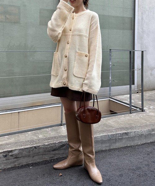 PAPILLONNER(パピヨネ)の「オーバルミニボストン(ハンドバッグ・レディース・ダークブラウン/ブラック・FREE)」の11枚目の写真