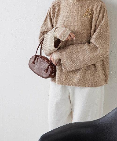 PAPILLONNER(パピヨネ)の「オーバルミニボストン(ハンドバッグ・レディース・ダークブラウン/ブラック・FREE)」の14枚目の写真