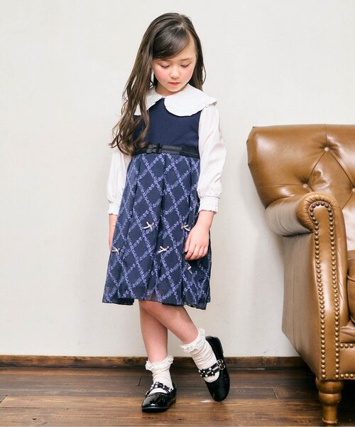 apres les cours(アプレレクール)の「お花レースソックス(ソックス/靴下・キッズ・ネイビー/オフホワイト・12/15 /18/21)」の3枚目の写真