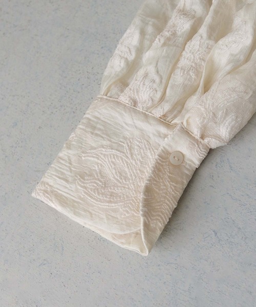 CLEIO（クレイオ）の「【CLEIO】シアー花柄ジャガードブラウス／シースルートップス（シャツ/ブラウス・レディース・アイボリー/ブラック・FREE）」の8枚目の写真