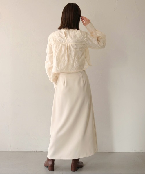 ブラウス シャツ 「CLEIO」シアー花柄ジャガードブラウス／シースルートップス レディース CLEIO（クレイオ）の「【CLEIO】シアー花柄ジャガードブラウス