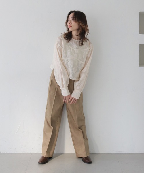 CLEIO（クレイオ）の「【CLEIO】シアー花柄ジャガードブラウス／シースルートップス（シャツ/ブラウス・レディース・アイボリー/ブラック・FREE）」の20枚目の写真