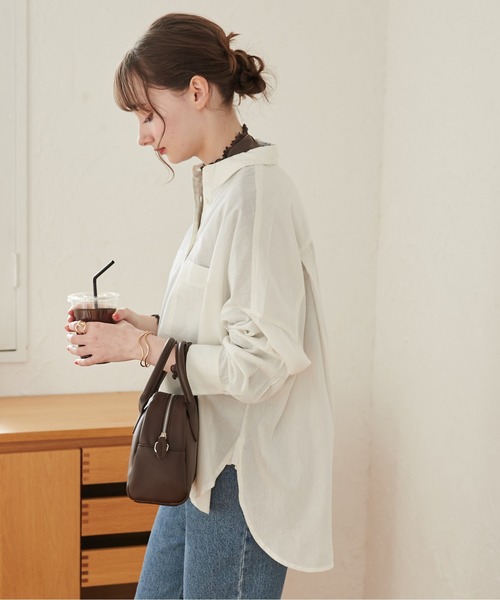 【美品】GALERIE VIE シアーシャツ オーバーサイズ 丈長め S 美品】GALERIE VIE シアーシャツ オーバーサイズ 丈長め S