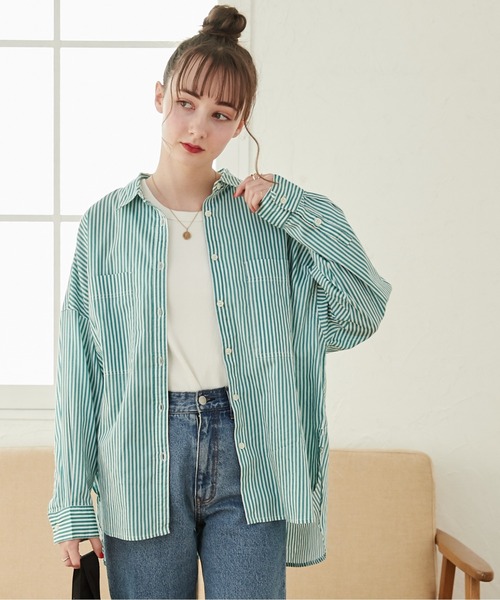 ブラウス シャツ 「飯豊まりえさん着用」シアーオーバーレギュラーカラーシャツ レディース le.coeur blanc ブラウス シャツ 「飯豊まりえさん着用」シアー