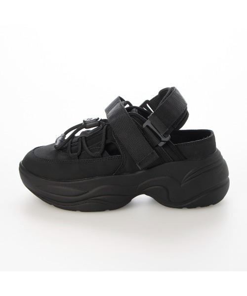 EVOL（イーボル）の「【EVOL】バックバンドスニーカーソールサンダル IW5292（スニーカー・レディース・ブラック/ベージュ・S/M/L/LL）」の4枚目の写真