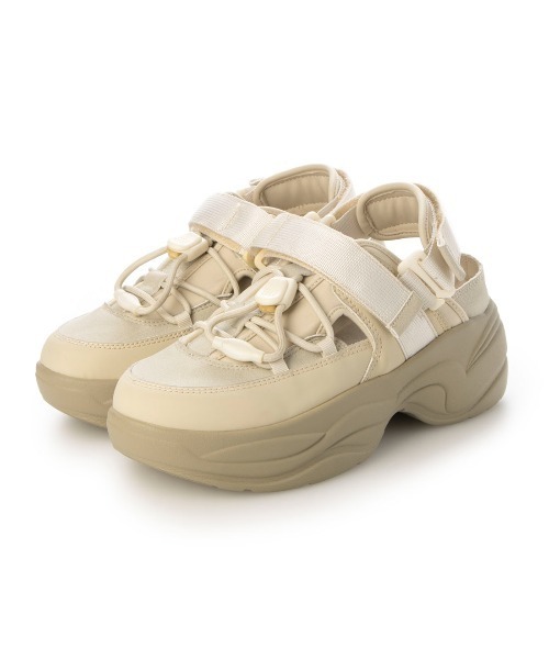 EVOL（イーボル）の「【EVOL】バックバンドスニーカーソールサンダル IW5292（スニーカー・レディース・ブラック/ベージュ・S/M/L/LL）」の8枚目の写真