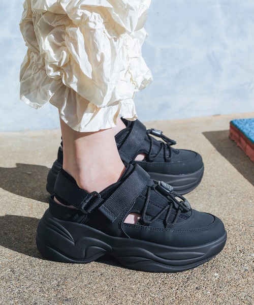 EVOL（イーボル）の「【EVOL】バックバンドスニーカーソールサンダル IW5292（スニーカー・レディース・ブラック/ベージュ・S/M/L/LL）」の13枚目の写真