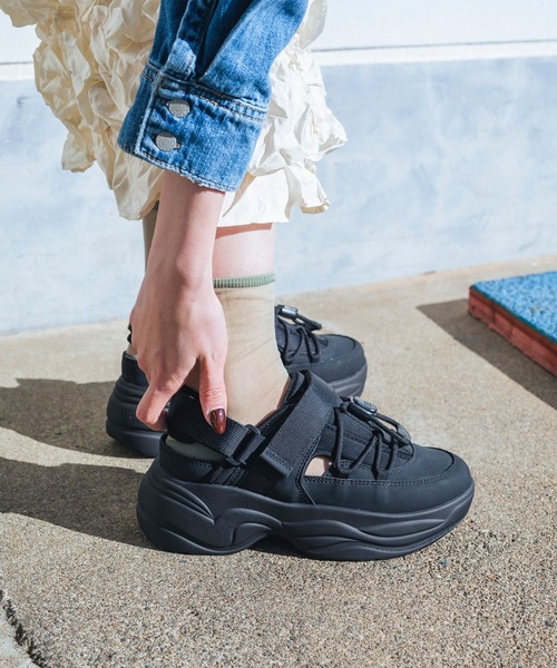 EVOL（イーボル）の「【EVOL】バックバンドスニーカーソールサンダル IW5292（スニーカー・レディース・ブラック/ベージュ・S/M/L/LL）」の14枚目の写真