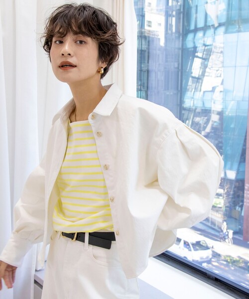 Rie Miller(リエミラー)の「ストレッチバスクシャツ(Tシャツ/カットソー・レディース・ブルー系その他6/イエロー系その他/ブルー系その他・FREE)」の5枚目の写真