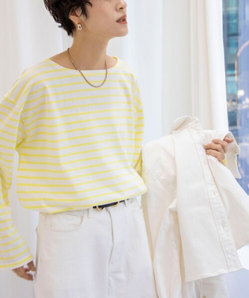 Rie Miller(リエミラー)の「ストレッチバスクシャツ(Tシャツ/カットソー・レディース・ブルー系その他6/イエロー系その他/ブルー系その他・FREE)」の6枚目の写真