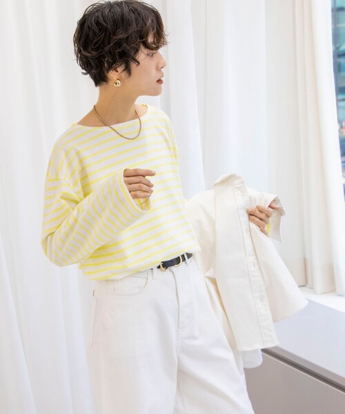 Rie Miller(リエミラー)の「ストレッチバスクシャツ(Tシャツ/カットソー・レディース・ブルー系その他6/イエロー系その他/ブルー系その他・FREE)」の7枚目の写真