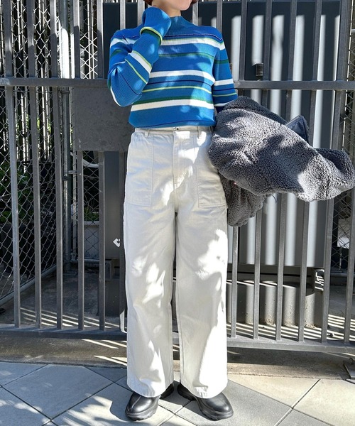 LEPSIM（レプシィム）の「14ゲージマルチボーダーハイネックプルオーバー　994138（ニット/セーター・レディース・ブラック/オフホワイト/ブルー・FREE）」の14枚目の写真