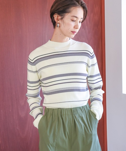 LEPSIM（レプシィム）の「14ゲージマルチボーダーハイネックプルオーバー　994138（ニット/セーター・レディース・ブラック/オフホワイト/ブルー・FREE）」の17枚目の写真
