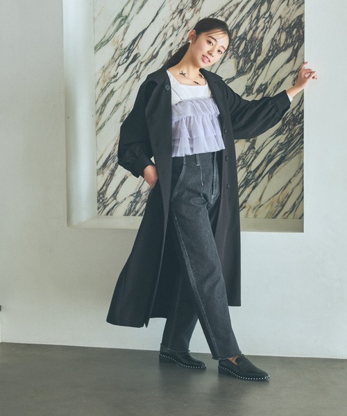 mysty woman（ミスティウーマン）の「テレコ2WAYインナープルオーバー　106932（Tシャツ/カットソー・レディース・ライトベージュ/ブラック/オフホワイト・FREE）」の13枚目の写真