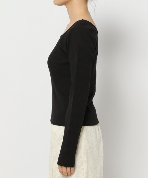 mysty woman（ミスティウーマン）の「テレコ2WAYインナープルオーバー　106932（Tシャツ/カットソー・レディース・ライトベージュ/ブラック/オフホワイト・FREE）」の18枚目の写真