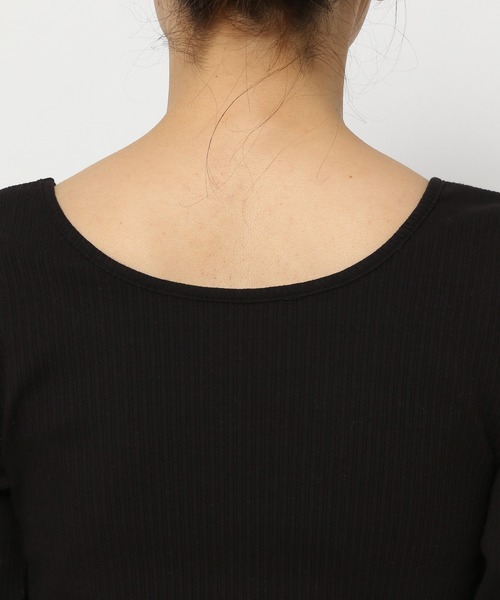 mysty woman（ミスティウーマン）の「テレコ2WAYインナープルオーバー　106932（Tシャツ/カットソー・レディース・ライトベージュ/ブラック/オフホワイト・FREE）」の20枚目の写真