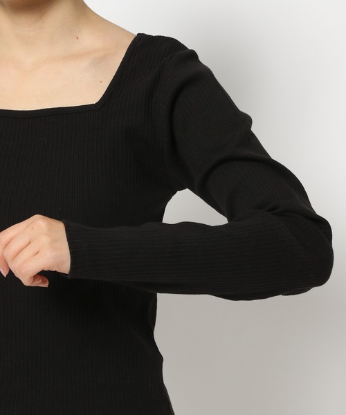 mysty woman（ミスティウーマン）の「テレコ2WAYインナープルオーバー　106932（Tシャツ/カットソー・レディース・ライトベージュ/ブラック/オフホワイト・FREE）」の5枚目の写真