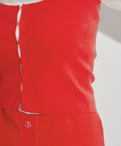 ADAM ET ROPE'(アダムエロペ)の「ホックフルニードルタンクトップ(タンクトップ・レディース・ブラック/レッド・FREE)」の13枚目の写真