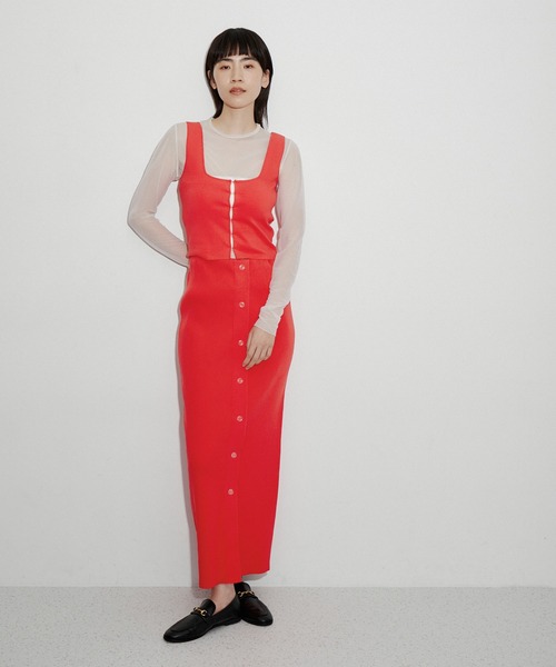 ADAM ET ROPE'(アダムエロペ)の「ホックフルニードルタンクトップ(タンクトップ・レディース・ブラック/レッド・FREE)」の19枚目の写真