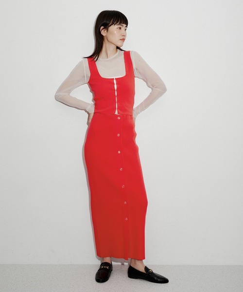 ADAM ET ROPE'(アダムエロペ)の「ホックフルニードルタンクトップ(タンクトップ・レディース・ブラック/レッド・FREE)」の20枚目の写真