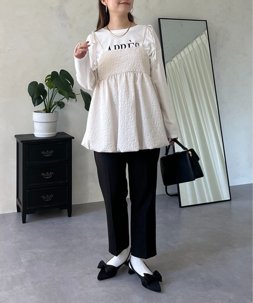 prose verse（プロズヴェール）の「フラワージャガードバルーンペプラムリボンビスチェ（キャミソール・レディース・ブラック/グレー/アイボリー・MEDIUM）」の15枚目の写真