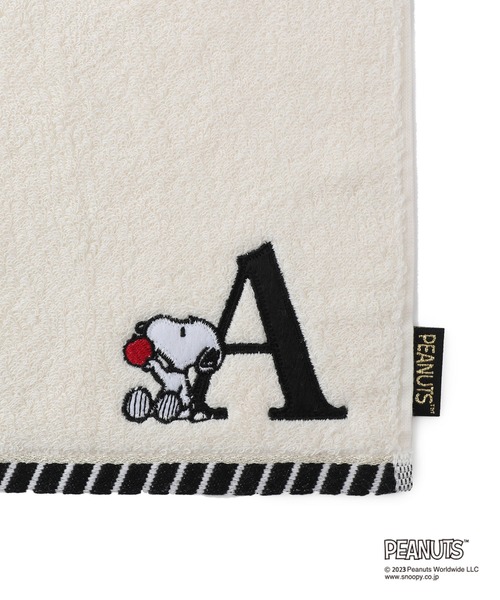 PEANUTS】スヌーピーふわふわイニシャルミニタオル（ハンカチ/ハンド