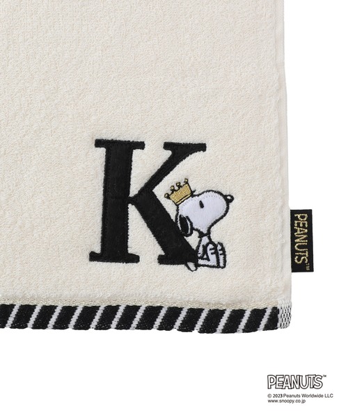 PEANUTS】スヌーピーふわふわイニシャルミニタオル（ハンカチ