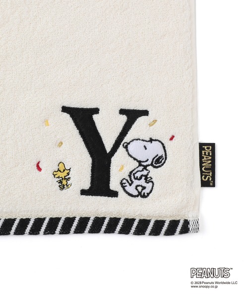 PEANUTS】スヌーピーふわふわイニシャルミニタオル（ハンカチ/ハンド