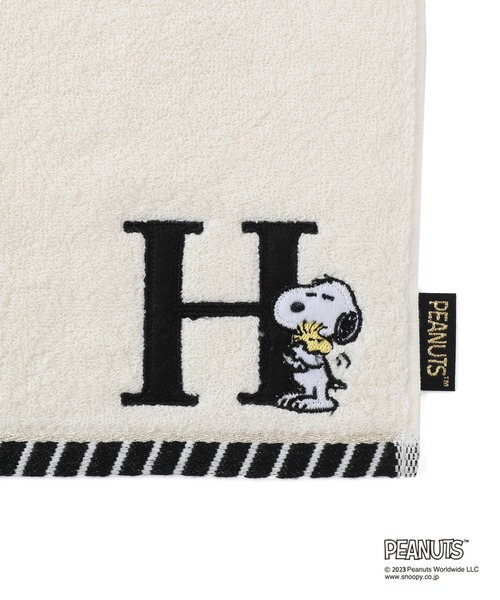 PEANUTS】スヌーピーふわふわイニシャルミニタオル（ハンカチ/ハンド