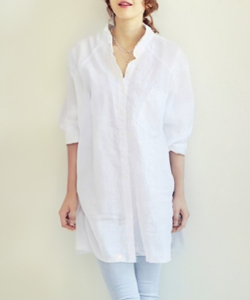 Miniministore(ミニミニストア)の「チュニックシャツブラウス ドルマン袖(シャツ/ブラウス・レディース・ホワイト/ブルー・L/XXL/XL)」の3枚目の写真