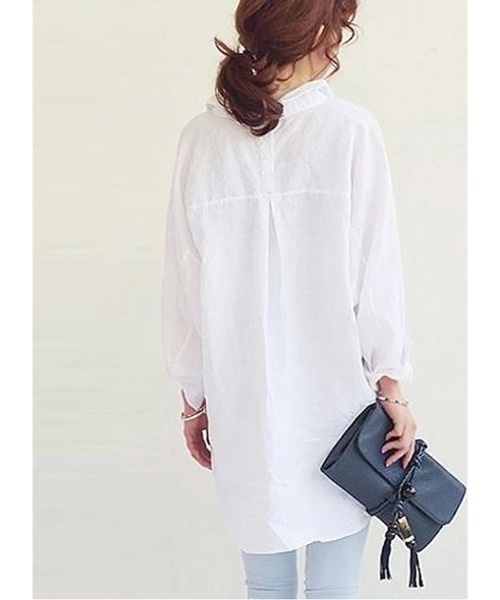Miniministore(ミニミニストア)の「チュニックシャツブラウス ドルマン袖(シャツ/ブラウス・レディース・ホワイト/ブルー・L/XXL/XL)」の5枚目の写真