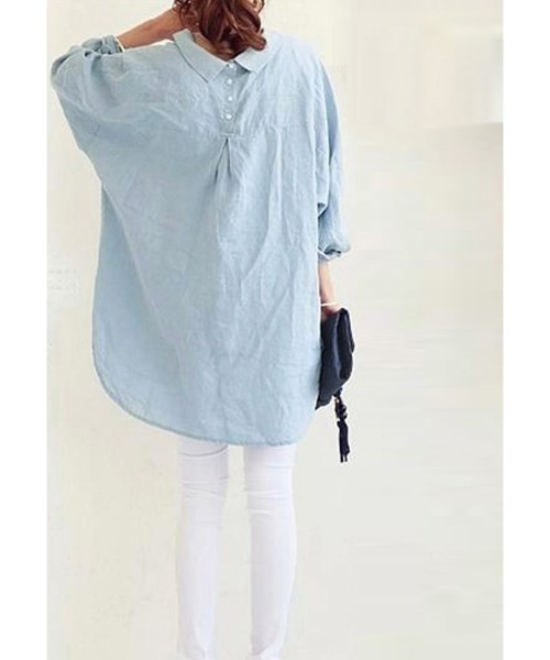 Miniministore(ミニミニストア)の「チュニックシャツブラウス ドルマン袖(シャツ/ブラウス・レディース・ホワイト/ブルー・L/XXL/XL)」の9枚目の写真
