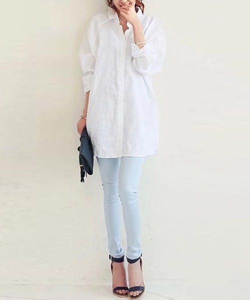 Miniministore(ミニミニストア)の「チュニックシャツブラウス ドルマン袖(シャツ/ブラウス・レディース・ホワイト/ブルー・L/XXL/XL)」の11枚目の写真