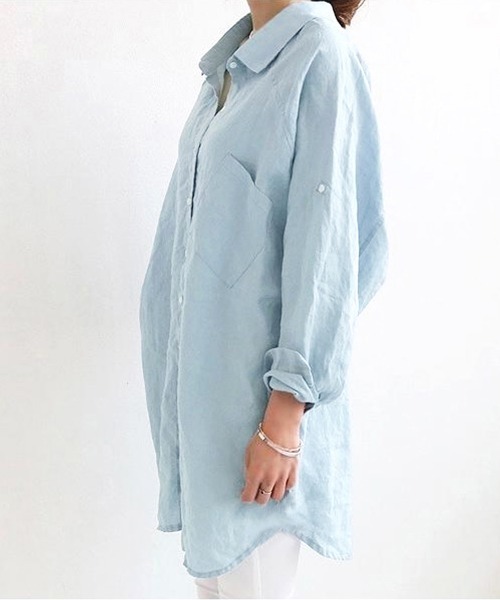 Miniministore(ミニミニストア)の「チュニックシャツブラウス ドルマン袖(シャツ/ブラウス・レディース・ホワイト/ブルー・L/XXL/XL)」の14枚目の写真