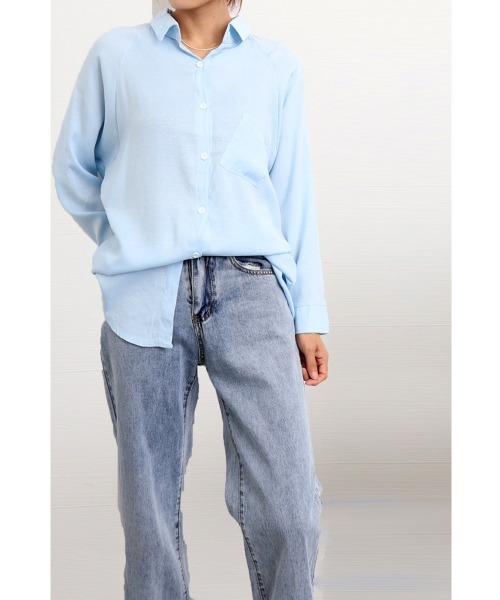 Miniministore(ミニミニストア)の「チュニックシャツブラウス ドルマン袖(シャツ/ブラウス・レディース・ホワイト/ブルー・L/XXL/XL)」の16枚目の写真