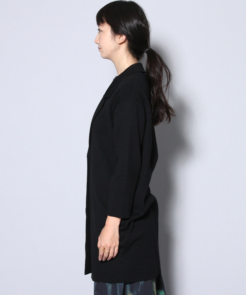 AMERICAN RAG CIE（アメリカンラグシー）の「AMERICAN RAG CIEミラノリブニットチェスターコート/213-AIE-L152-JK084　コーディガン（チェスターコート・レディース・ブラック/ネイビー・FREE）」の8枚目の写真